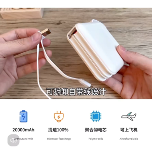 Bộ Cốc Sạc Tích Hợp Sạc Dự Phòng 2in1 Dung Lượng 20000mah Sạc Nhanh 22.5w Nối Sẵn Dây Sạc Nhanh Và Đầu Phích Cắm Điện