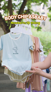 Body chip Asbaby chất liệu petit cotton viscose mềm mại thoáng mát Newborn -12 tháng