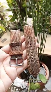 Tali Jam Tangan Kulit Asli Biawak warna Coklat UK 24mm Garansi 1 Tahun