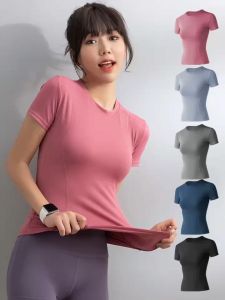 【STOCK】Womens Sports  T-Shirts yoga Short Sleeve Athletic Dry Fit Shirt For Women Running