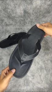 BIGGERI Sandal Jepit Big Size 44 45 46 47 Jumbo Sendal Pria Ukuran Besar Karet Hitam Polos BG 845