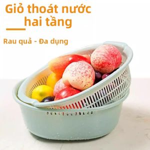 REYOSAP | Double Layer Plastic Water Draining Basket