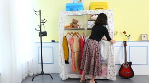 สินค้าเข้าแล้ว!! ตู้เสื้อผ้า รุ่น 2 ราวแขวน ทันสมัย ป้องกันฝุ่น ใช้ได้ทุกเพศ ประกอบง่าย ขนาดใหญ่ ส่งจากไทย