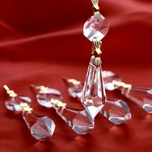 6-Piece Crystal Teardrop Prism Set for Chandelier Clear Glass Replacement Hanging Decorative Crystals for Lighting Fixtures
