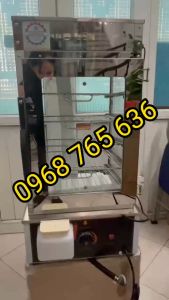 Tủ hấp bánh bao trưng bày 5 tầng có 2 lớp kính chịu nhiệt chạy điện gia đình
