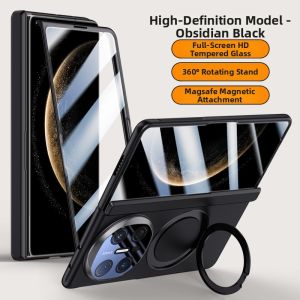 LUXUAN | Foldable Phone Protective Case Ultra-thin Matte Finish Magnetic Rotating Stand
