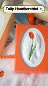 Ready Stock Flower Tulip Coral Fleece Handkerchief Towel Cloth Small Mini Yellow Orange Pink Wedding Gift Baby Girl Boy Kids Children Birthday Present Cute Modern Simple Cheap Soft Comfortable Strong Water Absorption Toilet Bathroom Wash Wipe Face Tissue