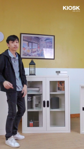 [จัดส่งและติดตั้งฟรี] KIOSK ตู้หนังสือรุ่น MAXBOOK 2 บานเปิดกระจก 88 x 30 x 105 cm.  **มีใบกำกับภาษี**