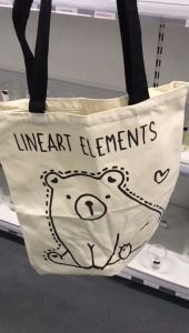 (140-9)Spot direct supply couple canvas bag student tutoring portable cotton bag creative shy boy cute girl storage bag