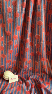 160Baht/m Cotton Fabric Indian Blockprint ผ้าฝ้าย ผ้าอินเดีย พิมพ์มือ ผ้าเบาสบาย インド綿 ブロックプリント sarasafabric H25-09-01