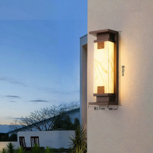 HONGDILAI | Waterproof New Chinese Style Artificial Marble Texture Outdoor Wall Light
