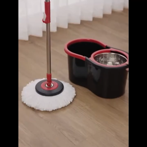 LifeStow Spin Mop and Bucket Set with Handle Thick Microfiber Mop Head Heavy Duty Floor Cleaner for Home Kitchen Bathroom