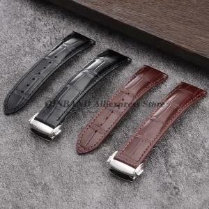 19mm 20mm 21mm 22mm Men Women Universal Genuine Leather Strap Calfskin Watch Band Butterfly Buckle Bracelet Smartwatch Wristbelt