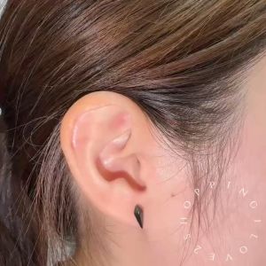 D56 Korean simple small earrings geometric earrings temperament ear bone studs stainless steel earrings