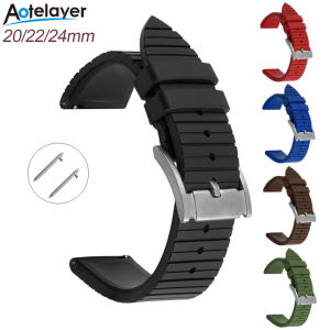 Aotelayer 20mm 22mm 24mm Premium-Grade Fluorine Rubber Watch Strap Quick Release Watchband For Each Brand Watches Band for Huawei