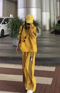 Casual Sportswear Two-Piece Set Womens Loose Fitted Hoodie Wide Leg Pants Autumn Fashion Streetwear Polyester Fiber Long Sleeve