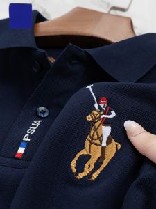 ROMON | Lormen Mens Ice Silk Short Sleeve T-Shirt Summer Thin Pure Cotton Business Polo Shirt With Collar Fashionable City Style Quick Dry