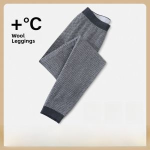 Miiow | Thickened Woolen Womens Thermal Pants High Waist Long Trousers Inner Wear Fleece Lined Winter Autumn Mens Underwear Trousers