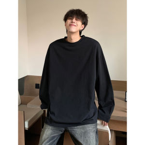 Áo Thun Cotton Dài Tay Màu Trắng Rộng Rãi Cho Nam Mùa Xuân Thu Thường Ngày Thoáng Khí Thoải Mái Phong Cách Thường Ngày