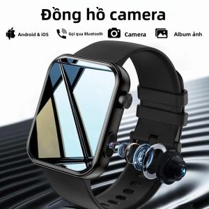 Đồng Hồ Thông Minh Dành Cho Nữ Nam Chống Nước Bluetooth Gọi Theo Dõi Sức Khỏe Máy Đo Nhịp Tim Màn Hình 1.91 Camera Quay Video Cho Android iOS