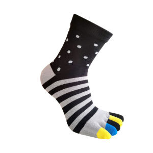 Tất Nam Năm Ngón Tay Cotton Nguyên Chất Sọc Mềm Mại Phong Cách Doanh Nhân Thường Ngày Chống Vi Khuẩn Thoáng Khí Ấm Áp Ngộ Nghĩnh Ngón Chân Tất