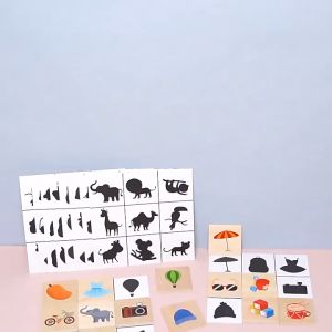 Children Find Shadow Matched Images Games Early Educational Learning Development Toddler Toys 找影子形状配对拼图  3300