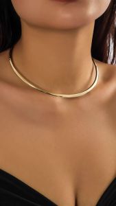 Ingemark | Vintage Iron Metal Torques Choker Necklace Women Goth Gold Color Smooth Adjustable Chain Fashion Jewelry Steampunk Party Gift