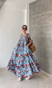 เดรสผ้าบล็อคคอทตอลอินเดีย ดีไซน์คอกลมทรงA ตีเกร็ดสาบหน้า~หลัง กระเป๋าข้าง ☆แพทเทิร์นสุดคิ้วท์ ทรงพริ้วสวยใช้ผ้าเยอะสุดๆไปเลยค่ะ ใส่ชิลล์ๆทะเล คาเฟ่ตัวเดียวจบ บอกเลยKawaii♡ความมีเสน่ห์ของผ้าอินเดีย งานบล็อคไม้พิมพ์มือ แต่ละล็อต ได้ลายไม่ซ้ำ ผ้าเนื้อบางเบา