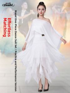 DANBAOLUO | New Dancing Costume for Ballroom and Tango White Half Skirt Top