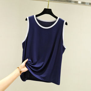 Modal Vest Sling Womens Summer Wear Slim Looking Sleeveless round Neck Bottoming Shirt plus Size Inner Match Thin Top