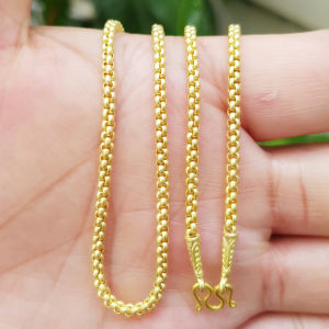 สร้อยคอทองเหลืองแท้ขนาด2สลึง ลายทาโร่ ยาว18นิ้ว รวมตะขอ โปรดอ่านรายละเอียดก่อนสั่งซื้อจะได้ไม่เกิดปัญหาภายหลัง