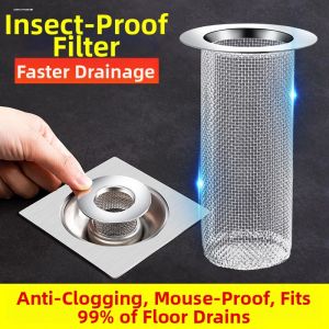 MINGRENBANG | Clog Proof Hair Blockage Preventing Rat Defense Sink Strainer Round 304 Stainless Steel