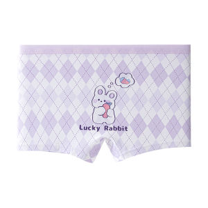 Miiow | Pure Cotton Cat Girl Underwear A-Class Childrens Flat Angle Briefs Baby Girl Summer Thin Model Comfortable Breathable Innerwear