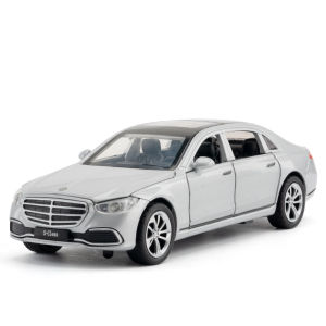 1:32 S400L Alloy Miniature Toy Car Model Metal Diecast SUV Sound Light 6 Doors Opened Pull Back Ornament Vehicle for Child Gifts