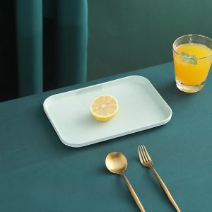 Nordic INS Plastic Tea Tray Rectangular Living Room Cup Holder Home Use Water Drainage Fruit Tray Rectangular Tea Cup Tray