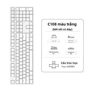 Bàn phím cơ ikbc C87 với switch Cherry MX Red Brown và Blue 108 phím