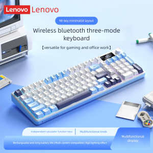 Lenovo | Wireless Bluetooth Multifunctional Gaming and Office 3-Mode RGB Mechanical-feel Keyboard