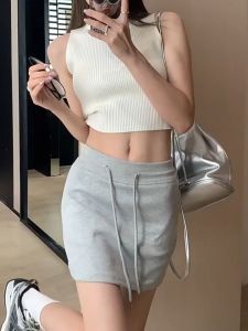 กระโปรงผ้า กระโปรงสั้นเอวสูง กระโปรงสั้นทรงเอ กระโปรงสั้น เอวสูง ทรงเอ แฟชั่นฤดูร้อน สไตล์เกาหลี, สําหรับผู้หญิง กางเกงขาสั้น กระโปรงผ้าวอม, กระโปรงผ้านิ่ม