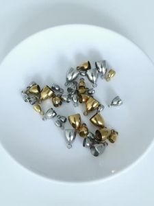 6pcs/lot Stainless Steel Cord End Caps Metal Caps End Clasps With Loop Jewelry Making DIY Bracelets Necklace Accessories