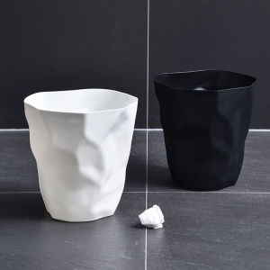 Nordic Large Size Kitchen Office Uncovered Trash Can Household Bathroom Living Room Bedroom Plastic Waste Paper Basket Bin