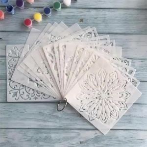 1Pc Large Flame Stencil Reusable Soft Plastic Template for DIY Wall Art Home Decor Painting on Wood Canvas Fabric