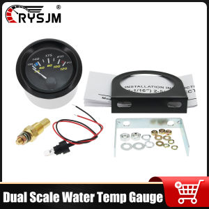 RYSJM | 52MM Dual Scale Water Temperature Gauge Celsius Fahrenheit Meter With Bracket Holder and Temp Sensor For 12V Universal Vehicle