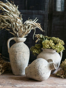 Juhan Pompeii Yuhui Series Vintage Handmade Art Red Pottery Clay Clay Vase Vessel Ornaments