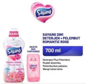 sayang liquid detergent 2 in 1 plus softener sabun cuci baju 700 ml