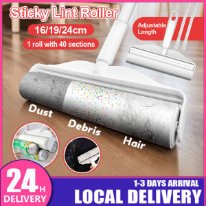 Sticky Lint Roller Long Pole Sticky Roller Mop Tearable Roll Paper Dust Sticky Remover Sticky Lint Roller for Dust Hair Pet Remover Curtain Cleaner Rambut Melekit Pelekat 粘毛器粘纸