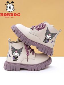 Trendy Martin Boots for Girls Real Leather Baby Cotton Shoes Comfortable Soft Rubber Sole round Toe Flat Heel Autumn Winter New Style