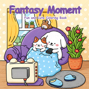 Fantasy Moment Coloring Book for Adults Featuring Cute Cozy Daily Activities for Relaxation (Cozy Spaces Coloring)