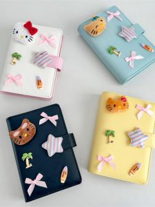 Cute Black PU Leather A6 Travel Notebook Set with Magnetic Butterfly Clip Removable Pages Ideal for Business And Cultural Needs