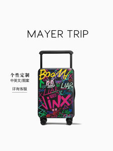 MAYERTRIP Jinx Graffiti Wide Pull Rod Luggage Trendy Brand Universal Wheel Travel Pull Rod Password Box Fashion Hardshell Suitcase