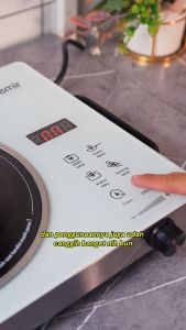 freemir Kompor listrik Induksi Infrared/Kompor Listrik Daya 800W untuk Kos/Rumah/Apartemen
